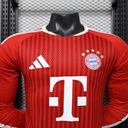 Player Version 26/27 FC Bayern Munich Red-on-Red Diagonal Stripe  Long Sleeve Shirt