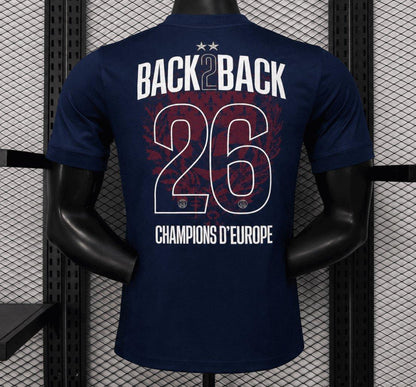Player Version 2 Star 25/26 PSG Home Shirt With Champions of Europe 2026 Printing