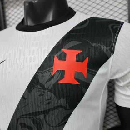 Player Version 26/27 Vasco da Gama Away White with Black Diagonal Sash Shirt