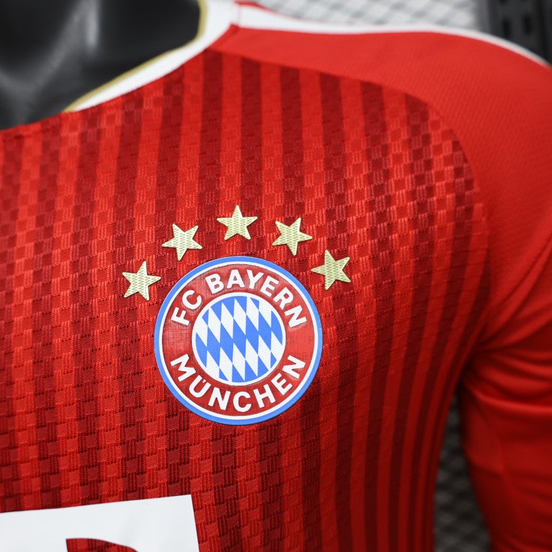 Player Version 26/27 FC Bayern Munich Red-on-Red Diagonal Stripe  Long Sleeve Shirt