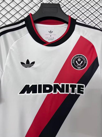 26/27 Sheffield United White with Red & Black Diagonal Stripe Away Shirt