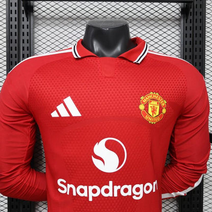 Player Version 26/27 Manchester United Red Polo Collar  Long Sleeve Shirt