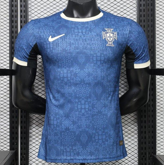 Player Version 2027 Portugal Away Blue with Jacquard Pattern Shirt