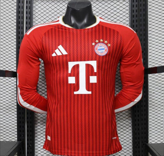 Player Version 26/27 FC Bayern Munich Red-on-Red Diagonal Stripe  Long Sleeve Shirt