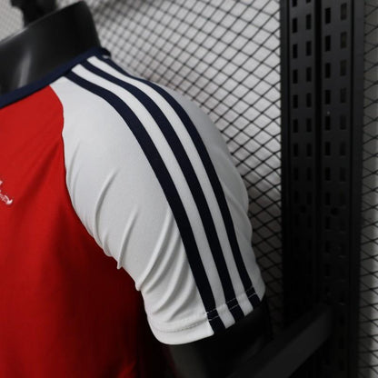 Player Version 2026  Arsenal x Adidas Originals Red with White Raglan Sleeve Home Shirt