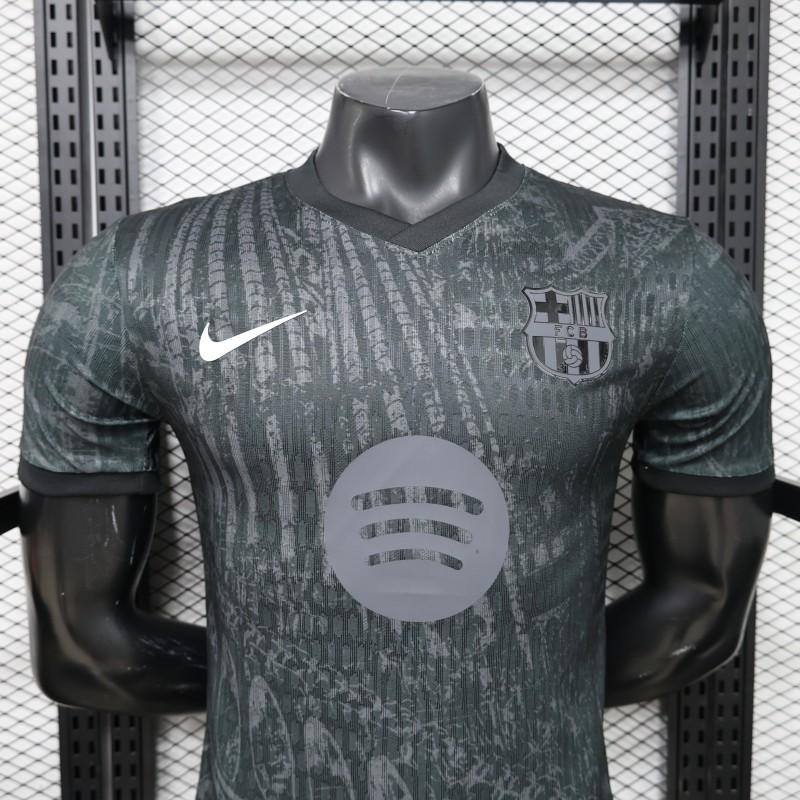 Player Version 26/27 FC Barcelona Dark Olive Green with Grunge Graffiti Third Shirt
